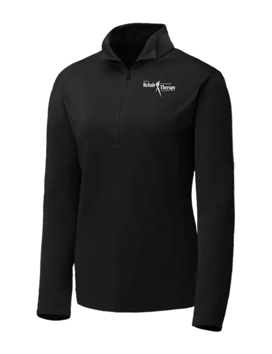 Black Womens Posicharge Competitor ¼ Zip Pullover w/Sports Rehab Logo