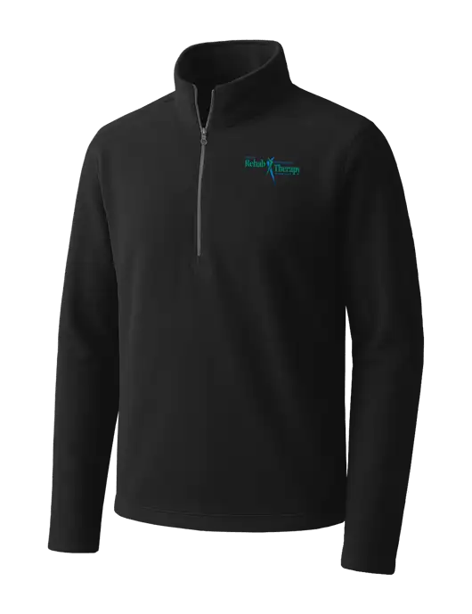 Black Microfleece 1/2 Zip Pullover w/Sports Rehab Logo