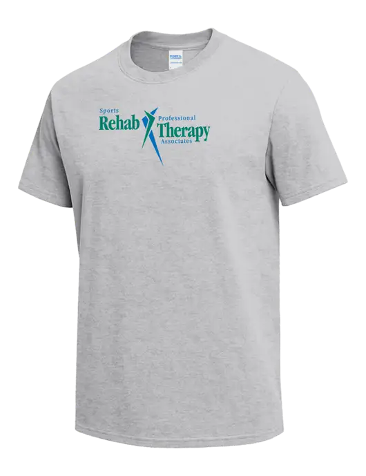 Light Grey Heather Heavyweight 6.1 oz T-Shirt w/Sports Rehab Logo