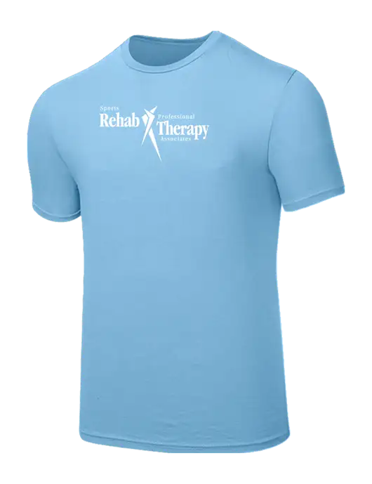 Seriously Soft Light Blue T-Shirt w/Sports Rehab Logo