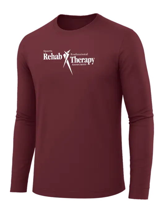 Long Sleeve Maroon PosiCharge Competitor Tee w/Sports Rehab Logo