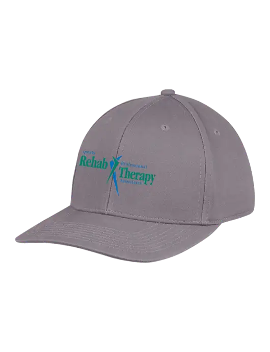 Premium Modern Structured Twill Charcoal Snapback Cap w/Sports Rehab Logo