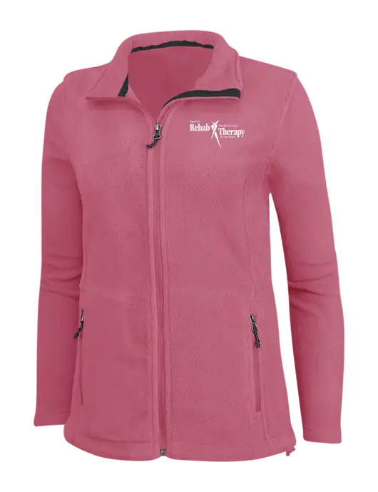 Womens Pink Fleece Jacket w/Sports Rehab Logo