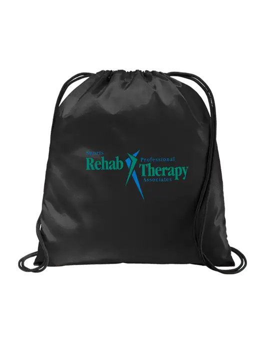 Drawstring  Black Cinch Pack w/Sports Rehab Logo
