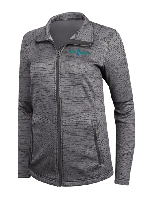 Womens Dark Grey Digi Stripe Fleece Jacket w/Sports Rehab Logo