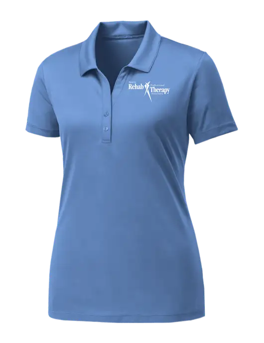 Womens Carolina Blue PosiCharge Competitor Polo w/Sports Rehab Logo