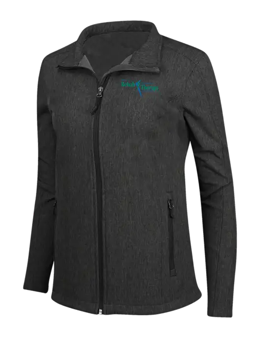Black Charcoal Heather Womens Core Soft Shell Jacket w/Sports Rehab Logo