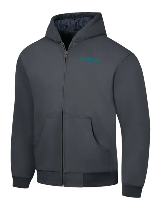 CornerStone Charcoal Duck Cloth Hooded Work Jacket w/Sports Rehab Logo