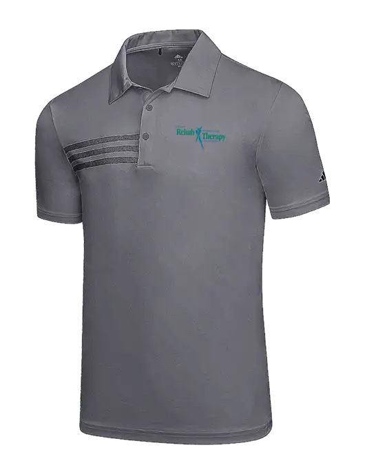 Adidas Medium Grey 3 Stripes Chest Polo w/Sports Rehab Logo