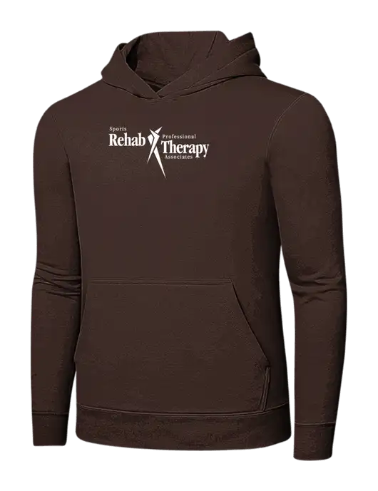 Dark Chocolate Brown 7.8 oz Ring Spun Hooded Sweatshirt w/Sports Rehab Logo