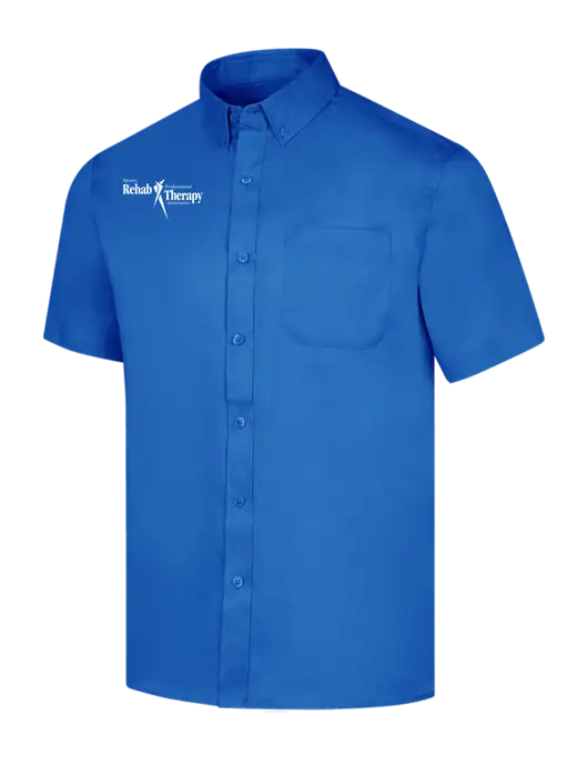Short Sleeve Royal Blue Superpro React Twill Shirt w/Sports Rehab Logo