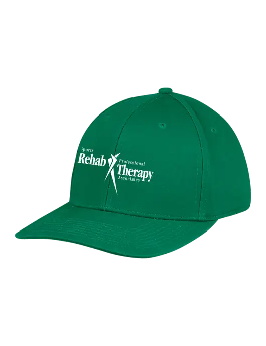 Premium Modern Structured Twill Kelly Green Snapback Cap w/Sports Rehab Logo
