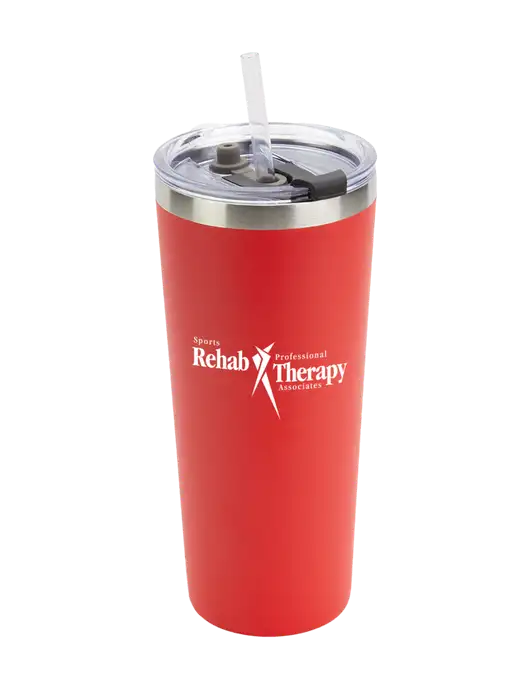 Brighton Red 20 oz Insulated Tumbler & Straw w/Sports Rehab Logo