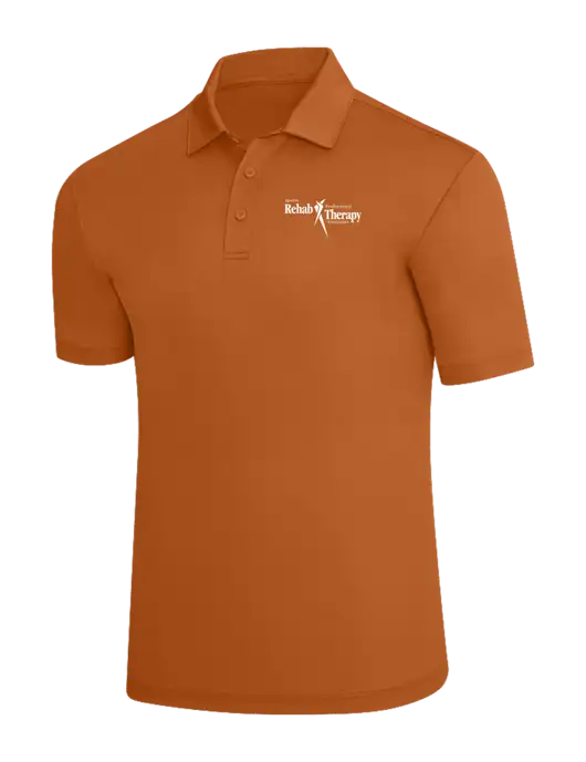 Burnt Orange Silk Touch Polo w/Sports Rehab Logo