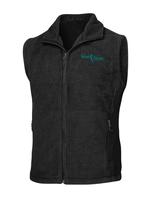 Black Fleece Vest w/Sports Rehab Logo