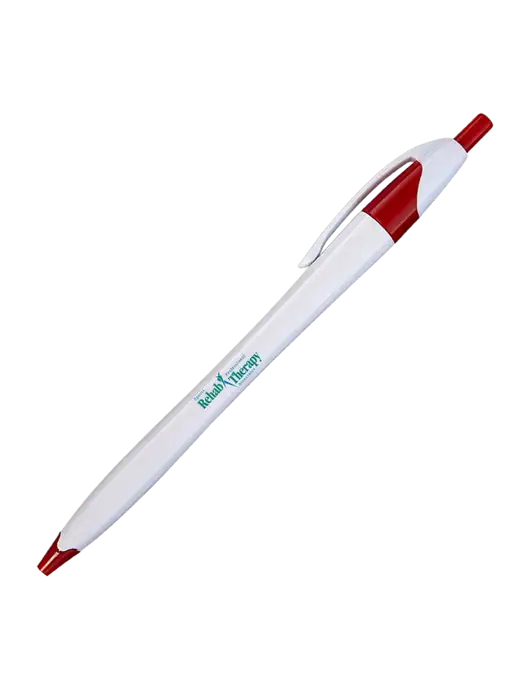 Novella White/Red Classic Pen - Blue Ink w/Sports Rehab Logo