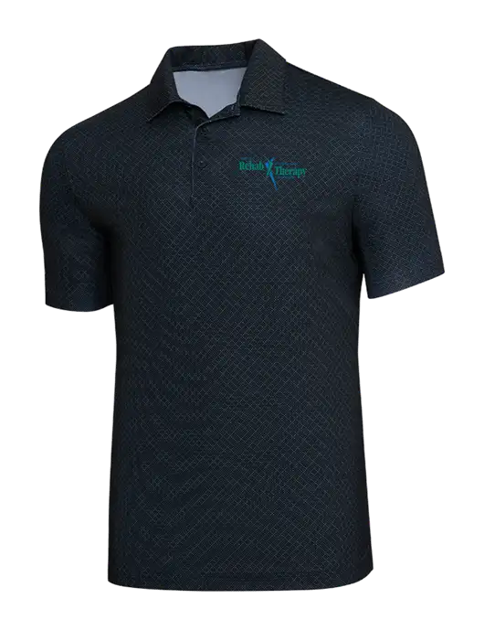 Adidas Black Diamond Dot Print Polo w/Sports Rehab Logo