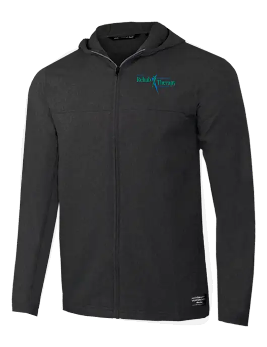 TravisMathew Dark Heather Grey Balboa Hooded Full-Zip Jacket w/Sports Rehab Logo