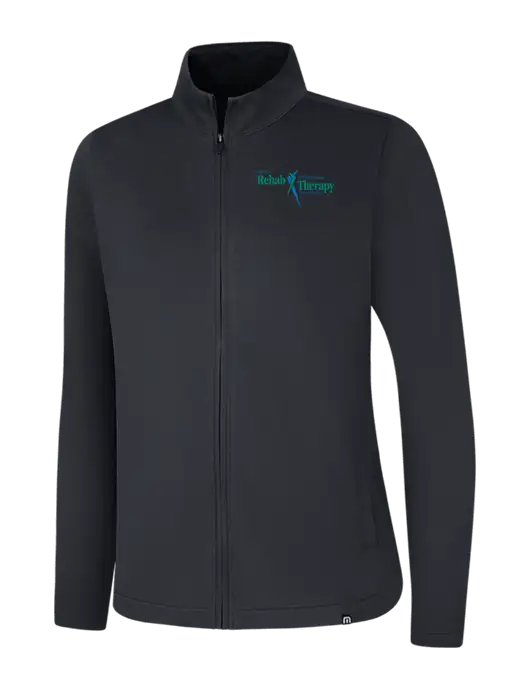 TravisMathew Womens Black Coveside Full-Zip w/Sports Rehab Logo