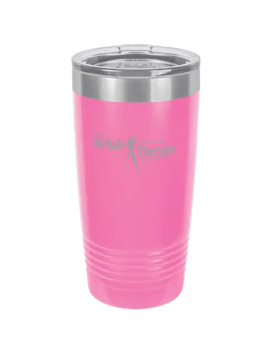Polar Camel 20 oz Powder Coated Pink Vacuum Insulated Tumbler w/Sports Rehab Logo
