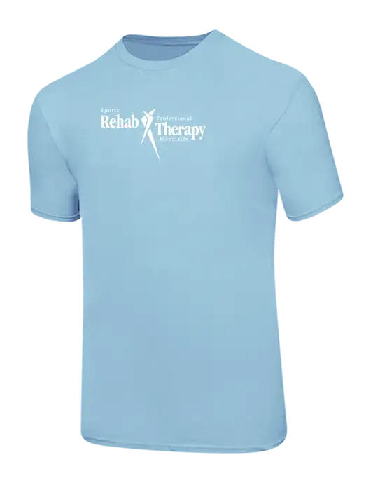 Ring Spun Light Blue 4.5 oz T-Shirt w/Sports Rehab Logo