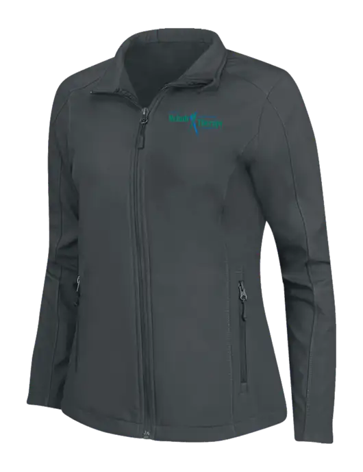 Charcoal Grey Womens Core Soft Shell Jacket w/Sports Rehab Logo