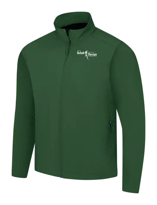 Dark Green Core Soft Shell Jacket w/Sports Rehab Logo