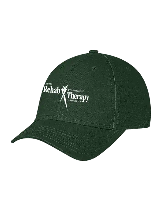Dark Green Structured Soft Snap Closure Hook & Loop Cap w/Sports Rehab Logo