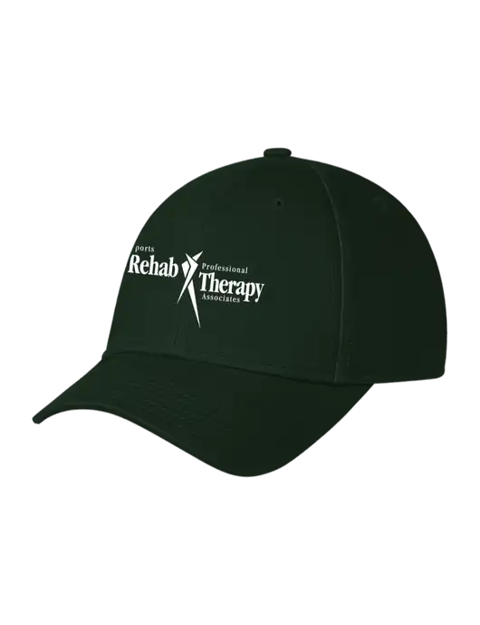 Dark Green Structured Cap Hook & Loop w/Sports Rehab Logo