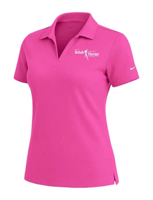 NIKE Fuchsia Womens Dri-Fit Micro Pique Polo w/Sports Rehab Logo
