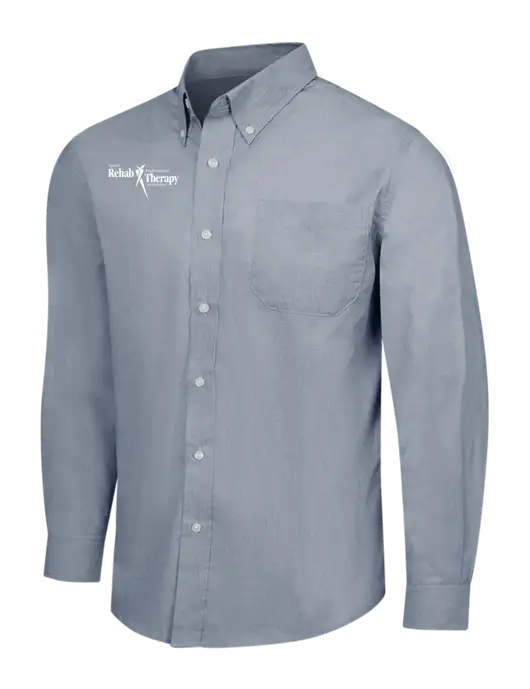 Navy Frost Crosshatch Easy Care Shirt w/Sports Rehab Logo