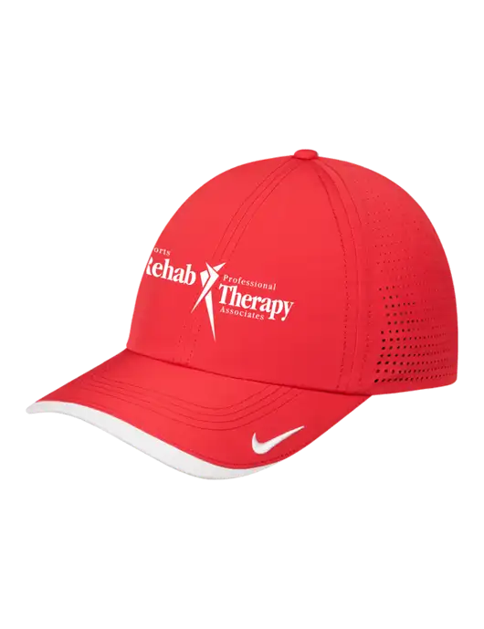 Nike Red/White Dri-FIT Perforated Performance Cap w/Sports Rehab Logo
