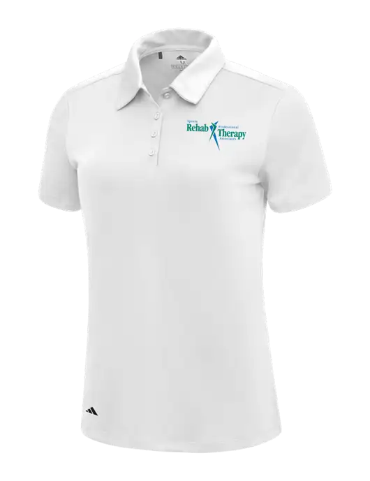 Adidas White Womens Ultimate Solid Polo w/Sports Rehab Logo