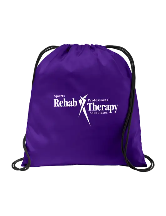 Drawstring Purple Cinch Pack w/Sports Rehab Logo
