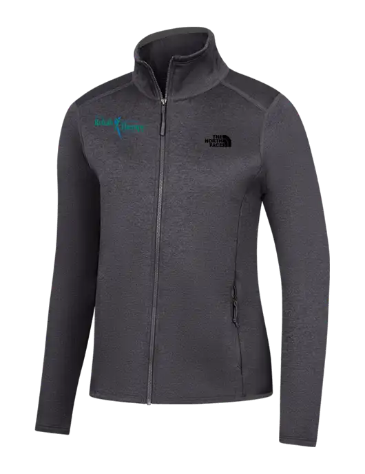 The North Face Womens Dark Grey Heather Skyline Full-Zip Fleece Jacket w/Sports Rehab Logo