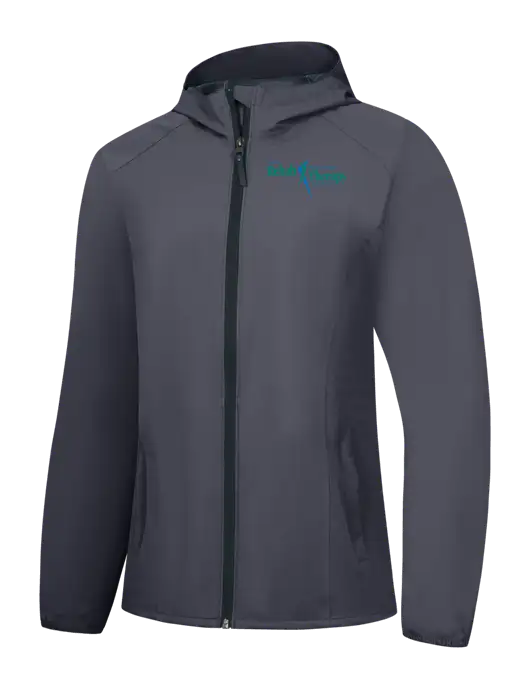 Womens Dark Grey Essential Rain Jacket w/Sports Rehab Logo