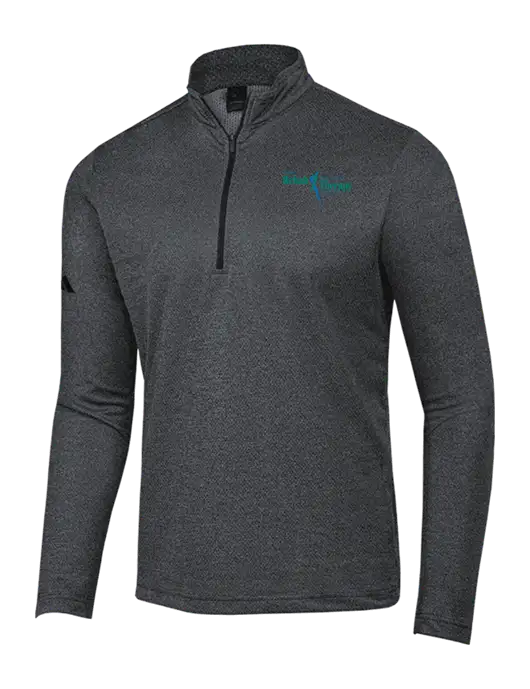 Adidas Black Melange Space Dyed Quarter-Zip Pullover w/Sports Rehab Logo