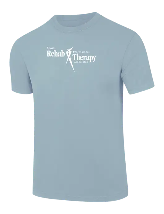 Comfort Colors 6.1 oz Light Blue Heavyweight Ring Spun T-Shirt w/Sports Rehab Logo