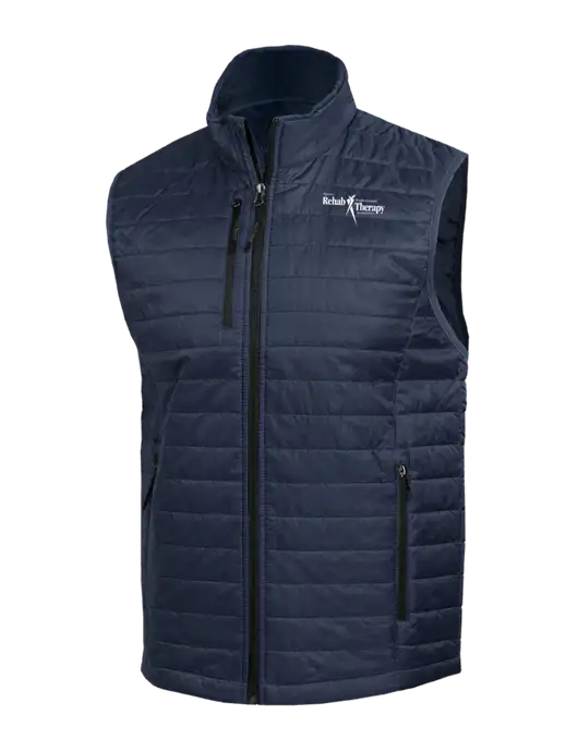 Packable Navy Puffy Vest w/Sports Rehab Logo