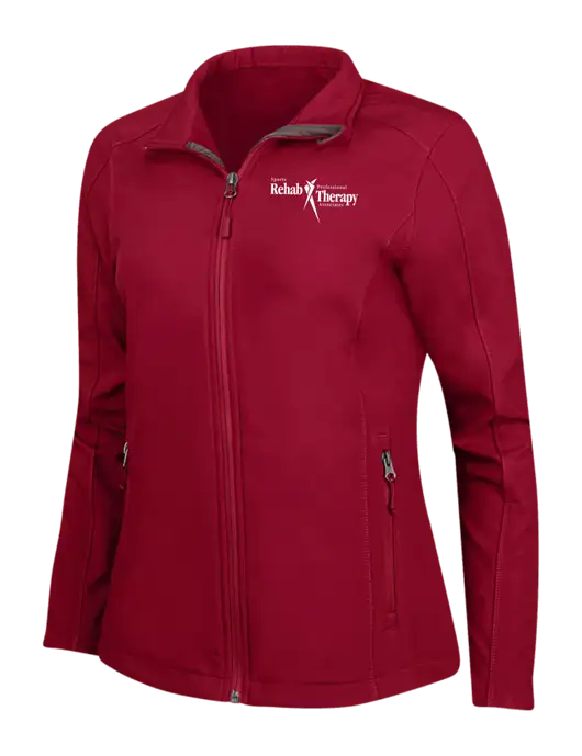 Red Womens Core Soft Shell Jacket w/Sports Rehab Logo