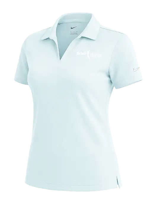 NIKE Very Light Blue Womens Dri-Fit Micro Pique Polo w/Sports Rehab Logo