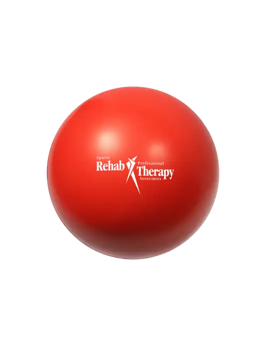 Red Stress Reliever Ball w/Sports Rehab Logo