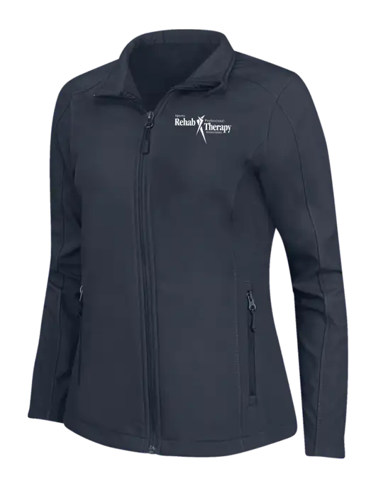 Navy Womens Core Soft Shell Jacket w/Sports Rehab Logo