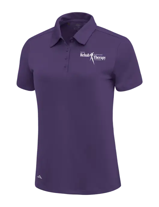 Adidas Purple Womens Ultimate Solid Polo w/Sports Rehab Logo