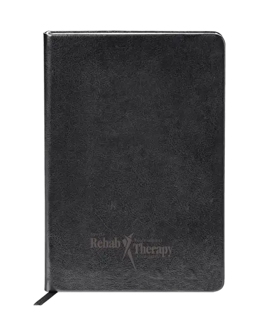 Fabrizio Black Hard Cover 5.75 x 8.3 Journal w/Sports Rehab Logo