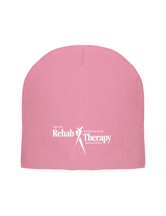 Solid Light Pink Element Knit Beanie w/Sports Rehab Logo