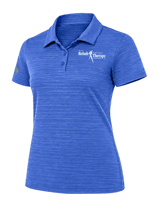 Adidas Womens Royal Textured Stripe Polo w/Sports Rehab Logo
