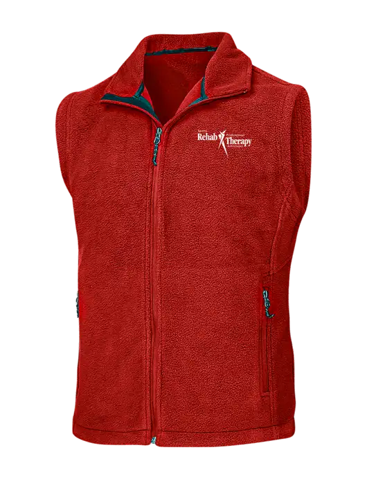 Red Fleece Vest w/Sports Rehab Logo