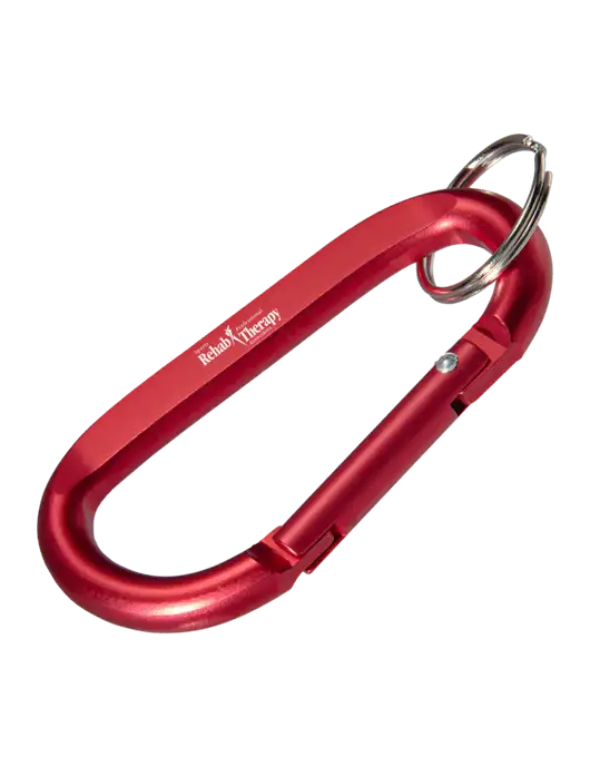 Red Carabiner & Key Ring w/Sports Rehab Logo