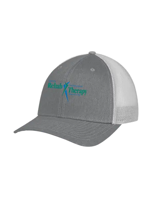 Richardson Adjustable Snapback Original 112 Trucker Cap Heather Grey w/Light Grey Mesh w/Sports Rehab Logo